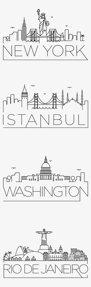 Minimal City Skylines On Behance - Line Art #8157001