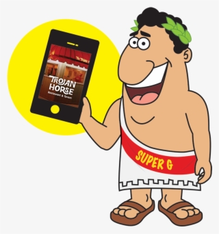 Supewr G With Phone - Cartoon #8159692