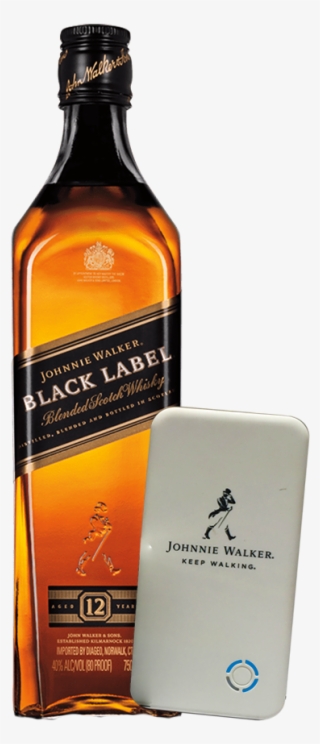 Johnnie Walker Black Label 70cl Power Bank - Johnnie Walker Black Png #8159841