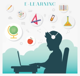 Silhouette Of A Boy With E Learning Concept - Clip Art #8160455 Silhouette Of A Boy With E Learning Concept - Clip Art #8160455