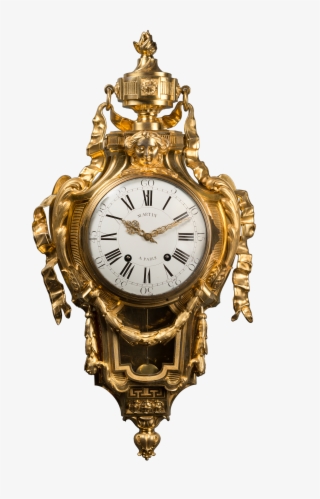 Important Gilt Bronze Wall Cartel, “ribbon Cartel, - Quartz Clock #8162282