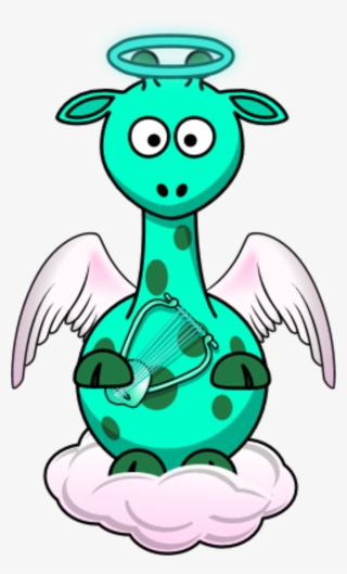 Giraffe Angle Wings Cloud Holding A Harp - Daycare Closed For Holiday #8163623