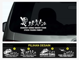 Stiker Mobil Nobody Care Your Stick Figure Family - Kangaroo #8164172