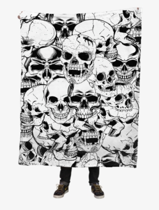 Pile Of Skulls Fleece Blanket - Illustration #8164505