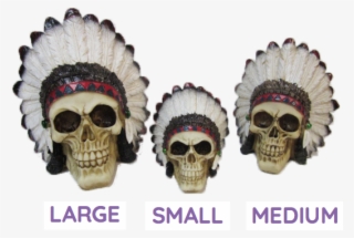 American Indian Skull Decoration Model Grim Feathers - Skull #8164901