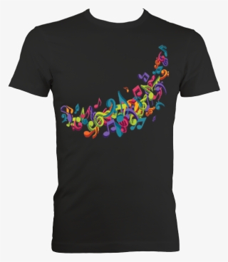 Colorful Music Notes Fitted T-shirt - T-shirt #8168035