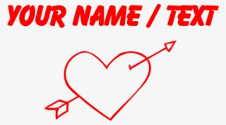 Custom Red Heart And Arrow Doodle T-shirt - Zapatilla Con Alas #8168426