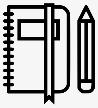 Png File Svg - Notebook Pencil White Icon Png #8168613