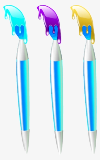 Drawing Brushes With Wet Paint - Paint Brush With Color Clipart #8168716