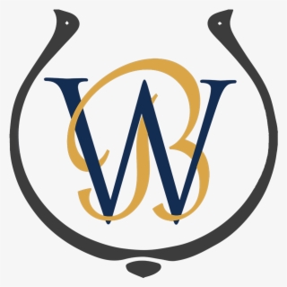 Bw Monogram Horse Shoe 300dpi Blue Gold Gray - Calligraphy #8169437