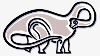 Vector Illustration Of Prehistoric Brontosaurus Dinosaur #8169697