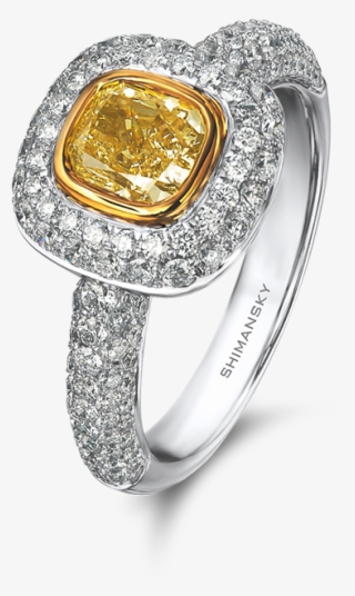 14 Tube Set Radiant Cut Fancy Yellow Diamond - Engagement Ring #8172286