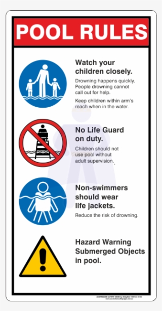 Pool Rules Sign - Safety Signs In Swimming Pool #8182719