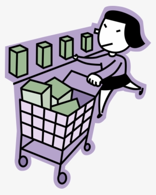 Vector Illustration Of Supermarket Shopper Shops For #8183285