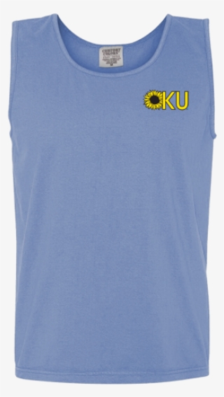 Kansas Jayhawks Sunflower Border Design Comfort Colors - Active Tank #8184095