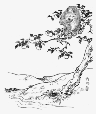 Japanese Fairy Book - Monkey And The Crab Japanese #8184843