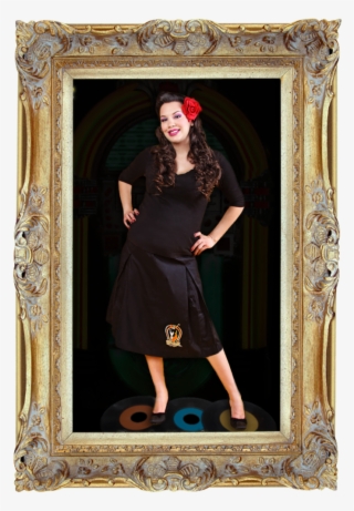 Lucky Lady Pin Up Girl Pleated Skirt - 19th Century Portrait Frame #8185648