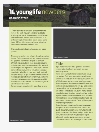 Newberg Young Life Newsletter - Young Life #8190562