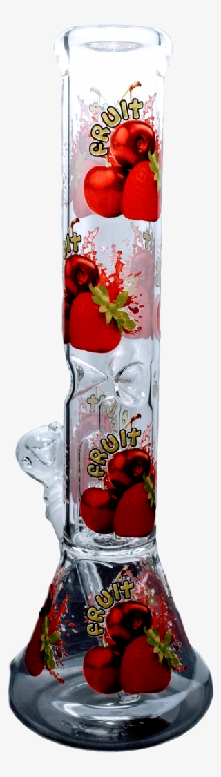 14" Inches 600g Fruit Design Water Bong Clear Glass - Strawberry #8192995