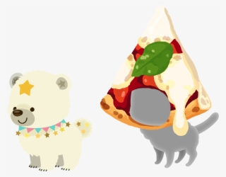 White Snowcub Pizza Hat Pet Parts - Cartoon #8195224