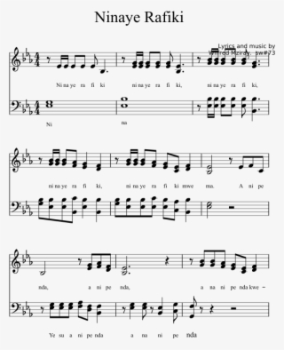 Ninaye Rafiki Sheet Music Composed By Lyrics And Music - If I Fell Tabs #8197941