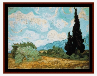 Wheat Field With Cypress - Wheat Field With Cypresses #8198562
