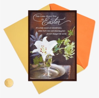 White Lily Flower In A Vase Religious Easter Card - Jasmine #8198992