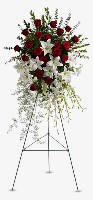 Lily And Rose Tribute Spray - Spray Flowers For Funerals #8199123