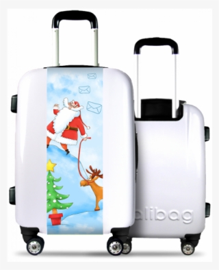 White Suitcase Santa Claus With His Reindeer - Valise Enfant #8199518