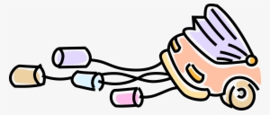 Vector Illustration Of Just Married Honeymoon Automobile #820248