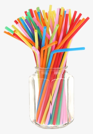 Coloured Straws In A Jar Png - Plastic Straws #822140