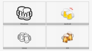 Clinking Beer Mugs On Various Operating Systems - Klirrende Bier-tassen - Emoji Papierservietten #826265