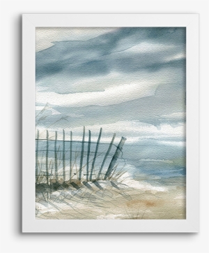 Coastal Watercolor ~ Fence - Star Creations Subtle Mist Ii By Carol Robinson Painting #826646