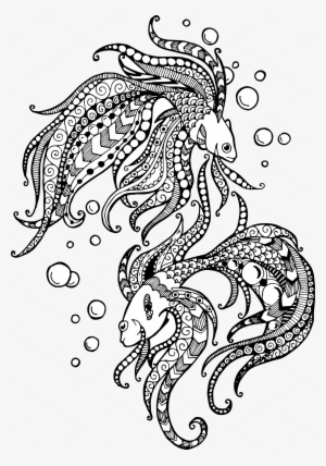 Pisces Drawing Watercolor - Doodle #826938