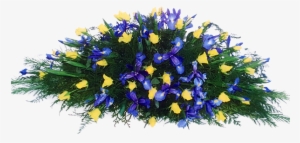 Yellow Roses And Blue Irises - Blue #827206