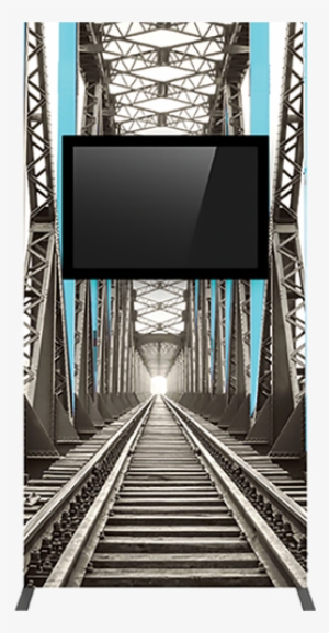 Vector Frame Monitor Kiosk 02 Double Monitor - American Industrial I Framed Print - Black - 126cm #828380