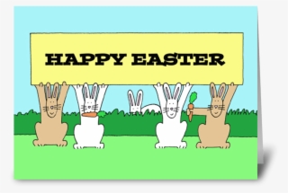 Happy Easter Fun Bunnies With Carrots - Easter #8201835