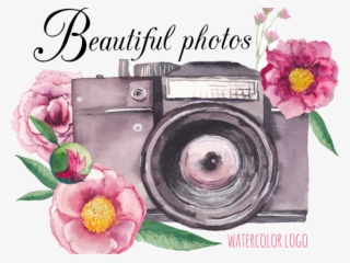Flowers Vectors Clipart Camera - Camera With Flowers Clipart #8203133