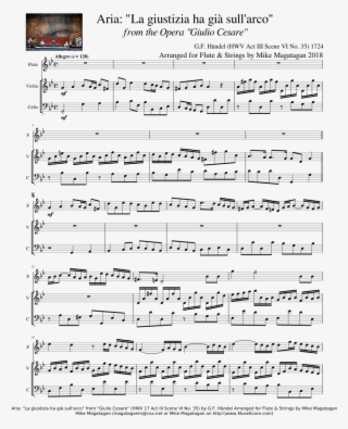 "la Giustizia Ha Già Sull'arco" From "giulio Cesare" - Viola Sheet Music #8203144