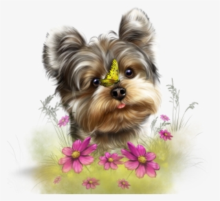 Fairy Yorkie And Butterflies - Gifs De Buenas Noches Y Buenos Dias #8208187