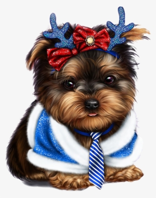 Yorkie, Yorkies, Yorkshire Terrier, Yorkshire Terriers - Clipart Png Cute Dog Christmas #8209605