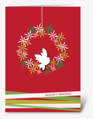 Peaceful Dove On A Wreath Greeting Card - Christmas Card #8210075