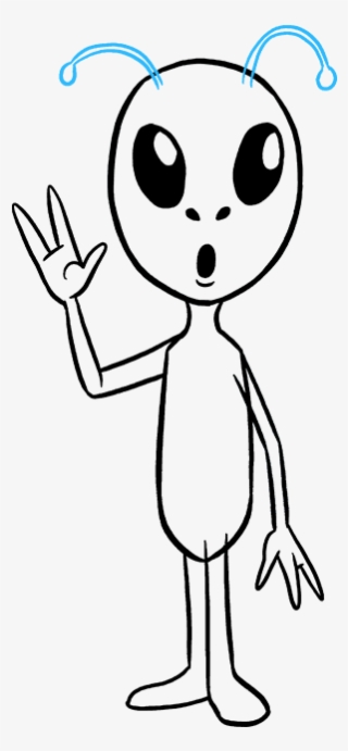 How To Draw Alien - Full Body Drawings Of A Alien #8214893