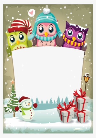 Cute Owl Frame - Winter Owl Frame #8215317