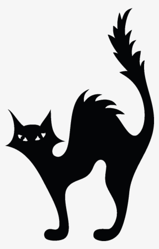 Wc Wall Decals - Silhouette Chat Halloween #8216961