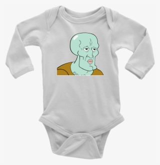 New Long Sleeve Baby Bodysuit Handsome Squidward Size - Infant Bodysuit #8220488