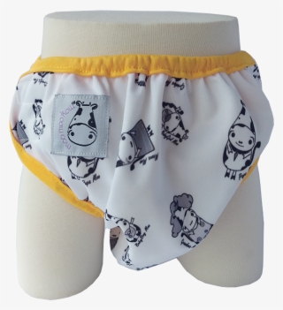 One Size Swim Diaper Moo Family With Yellow Border - Baseball Cap #8220790