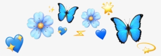Butterfly Blue Emoji Heart Shine Lightning Tumblr Cute - Papilio #8221710