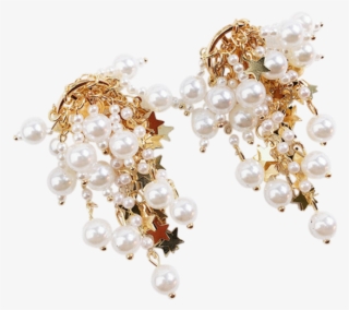 'starburst' Pearl Drops - Earrings #8222233