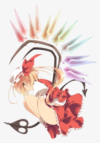 Blonde Hair Fetal Position Flandre Scarlet Hat Highres - Illustration #8222377